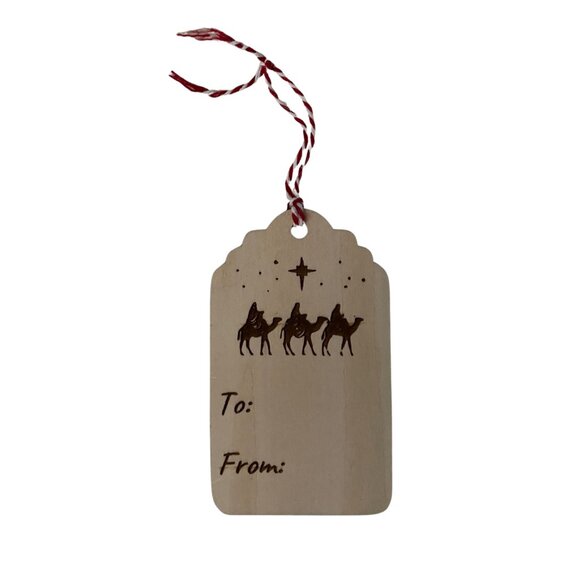 Christmas Gift Tags Ornaments Holiday Gift Tags Wood Gift Tags set of 6 - Picture 5 of 7